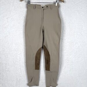 Harry Hall VTG Women 26S Tan Equestrian Suede Knee Patch Riding Pants England